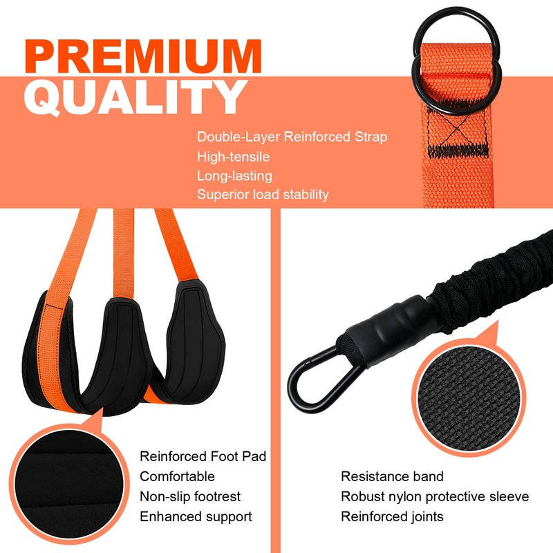 Janhemei Pull Up Assistance Bands 65-260lbs, 4 Heavy Duty Pull Up Resistance Bands with Fabric Feet/Knee Rest for Pull Up Bar, Body Strength Training, Home Gym Fitness