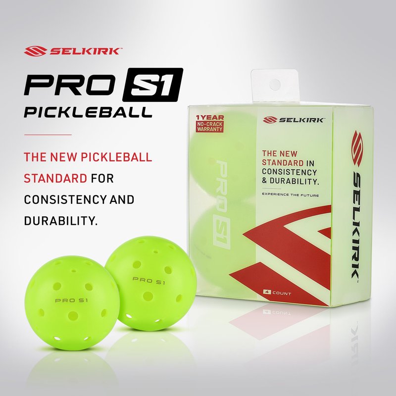 Selkirk Sport Pro S1 Ball | Crack-Resistant | 38 Hole Outdoor Pickleball Balls | USAPA Approved Pickle Ball for Tournament Play | Advanced Aerodynamics | 12 Pack Pickleballs |