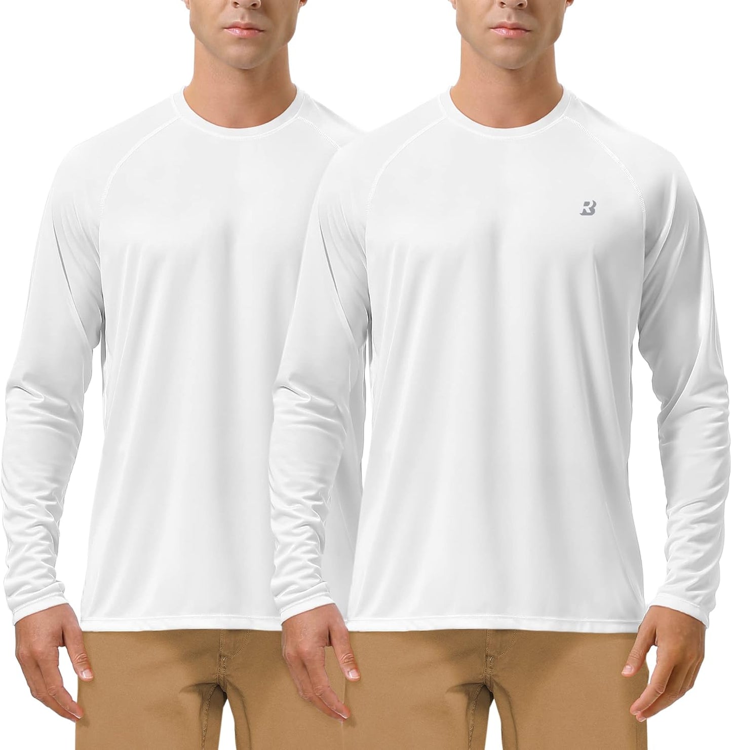 UPF 50+ UV Sun Protection Long Sleeve Shirt - Men's Rash Guard for Fishing, Hiking, Swimming & Running