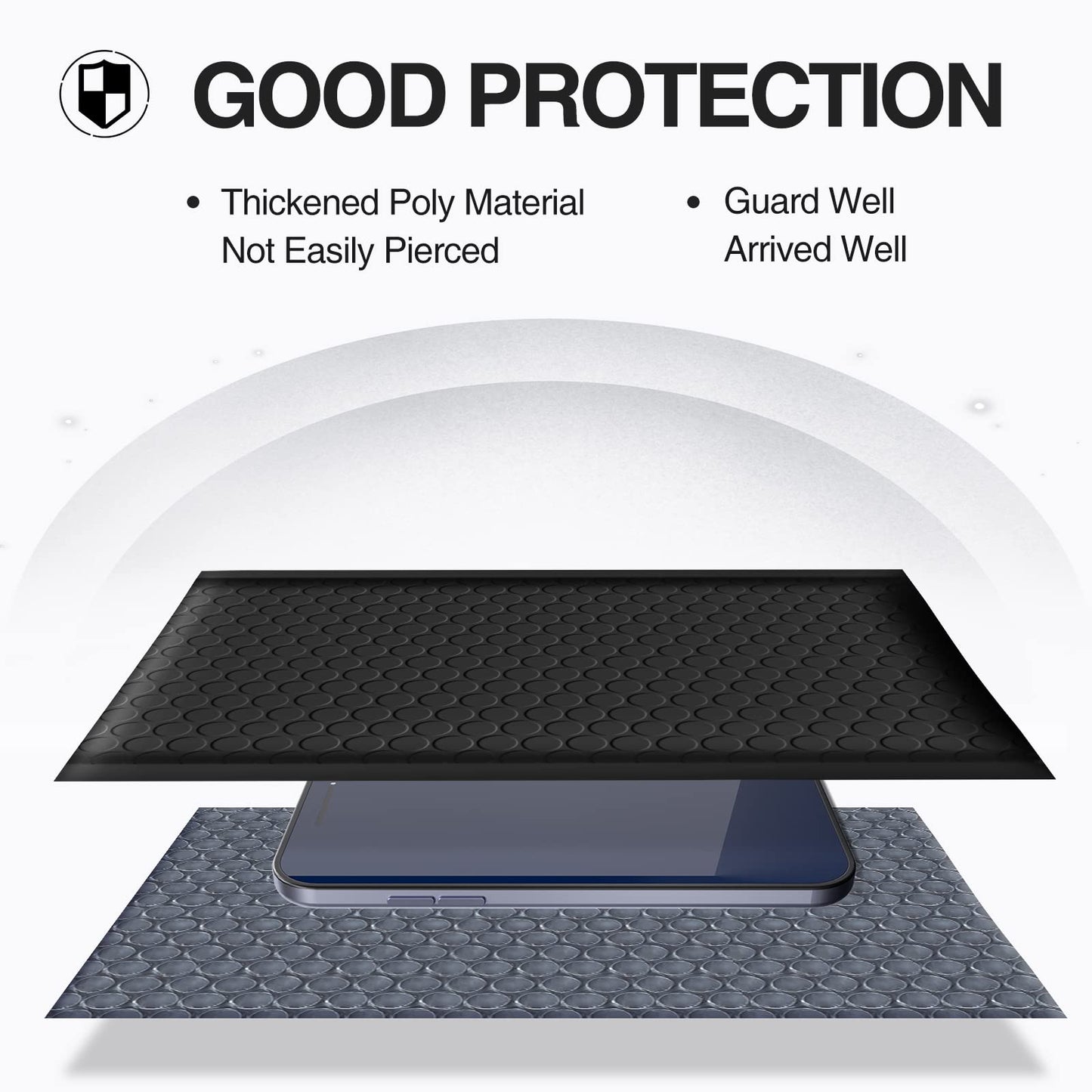 UCGOU Bubble Mailers 4x8 Inch Black 50 Pack Usable Size 4x7 Padded Envelopes Small Business Mailing Package Opaque Self Seal Adhesive Waterproof Boutique Shipping Bags for Jewelry Makeup Supplies #000