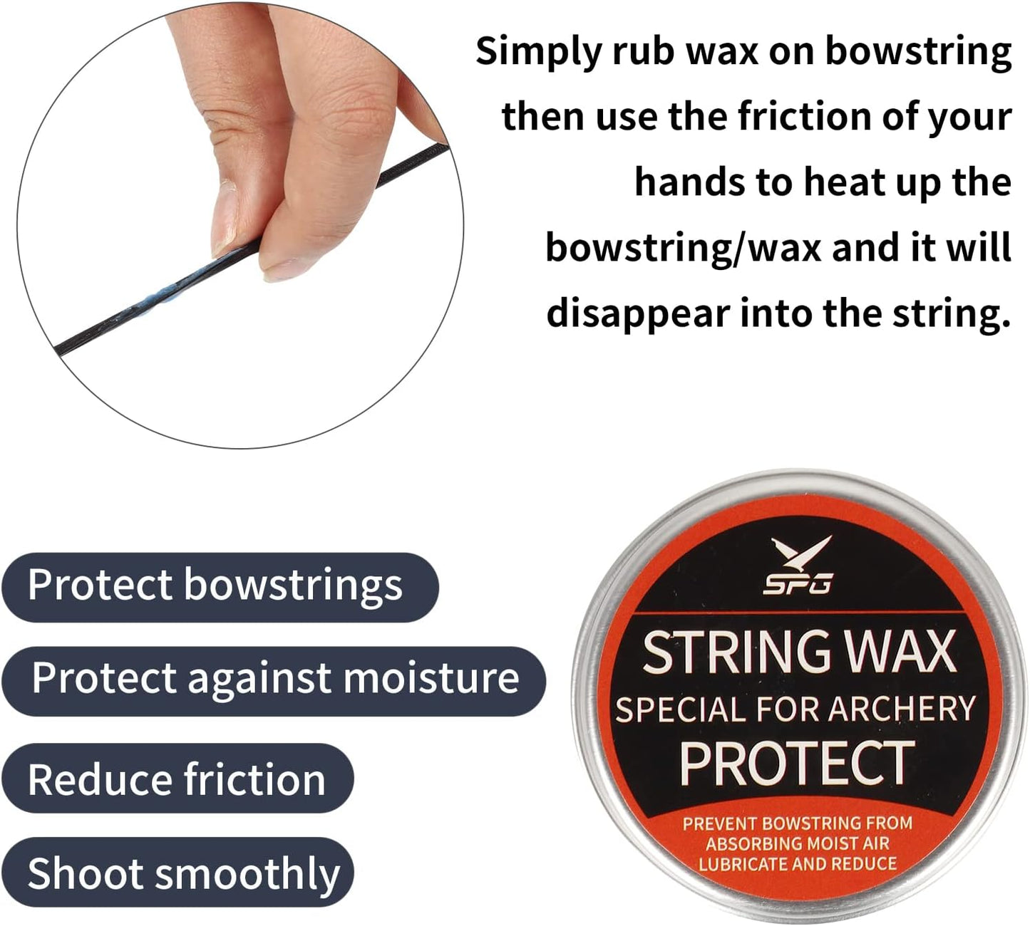 Archery Bow String Wax - Premium Compound Bowstring Lube for Friction Reduction & Fraying Prevention | Ideal for Recurve & Crossbow