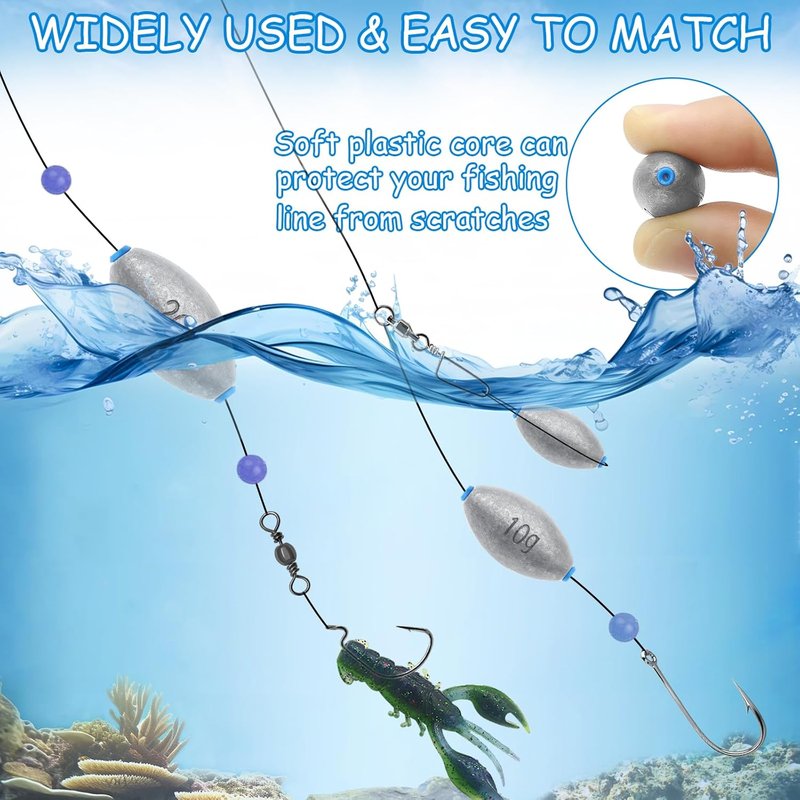Egg Sinkers Fishing Weights - Lead Oval Bullet Design for Saltwater & Freshwater | 1/4oz to 3oz