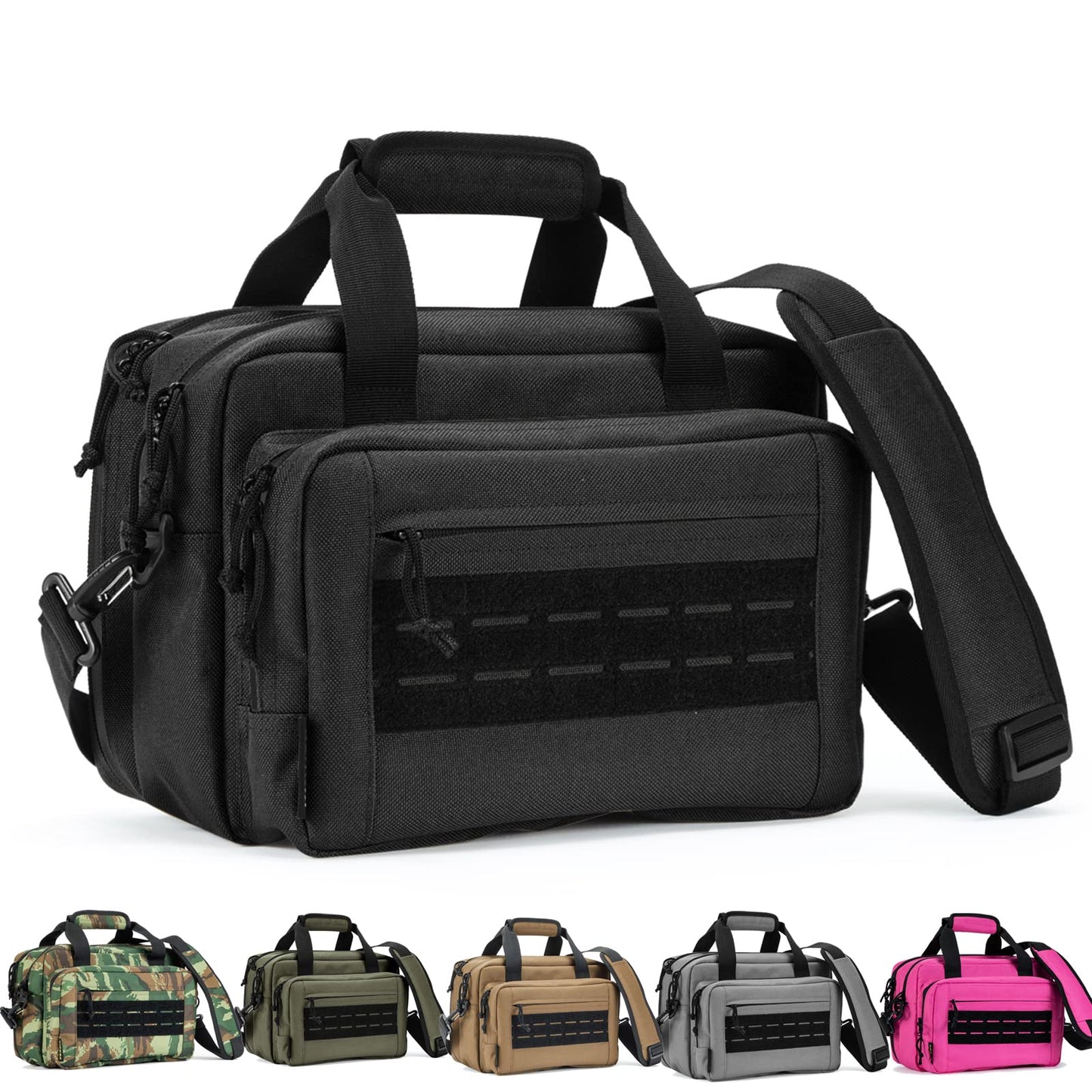 VEAGIA Range Bag for Pistol, Gun, Handguns And Ammo Pouch 2 Pistols Soft Carrying Shooting Bag (Black 1.0)