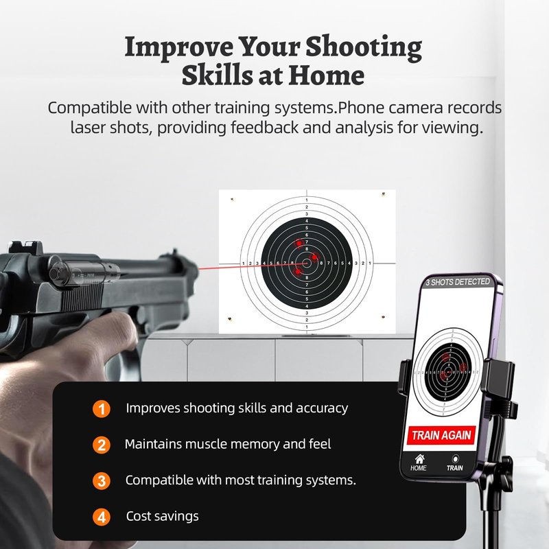 ROTSGNEE 9mm Laser Training Cartridge Dry Fire Training System for Dry Fire Practice and Shooting Training with 3 Set Batteries and Replaceable Back Cover