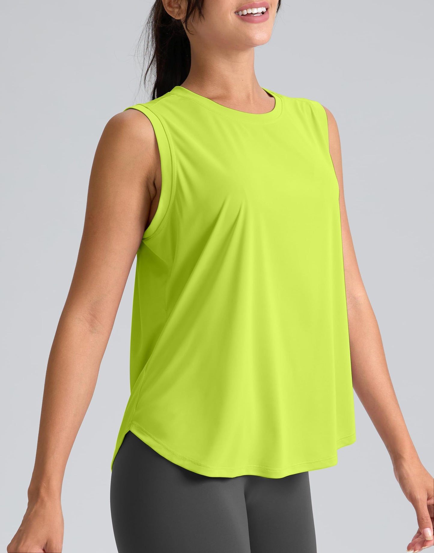 SANTINY Womens Workout Tank Top Lightweight Athletic Gym Yoga Running Shirt
