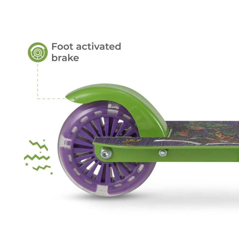 TMNT 2 Wheel Kick Scooter for Kids - Easy & Portable Fold-N-Carry Design, Ultra-Lightweight, Comfortable & Safe, Durable & Easy to Ride