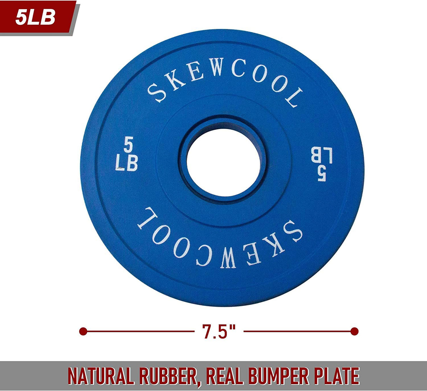 SKEWCOOL Olympic Change Weight Plates 2.5LBX2 5LBX2 Rubber Coated Fractional Plate Bumper Plates for Cross Training and Olympic Weightlifting