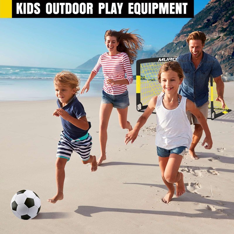 Soccer Goal, Kids Soccer Goals for Backyard Set, 2 Pack of 4x3 ft Portable Pop Up Soccer Net with Soccer Ball, Cones, Complete Training Equipment for Youth, Toddler Outdoor Sports Games