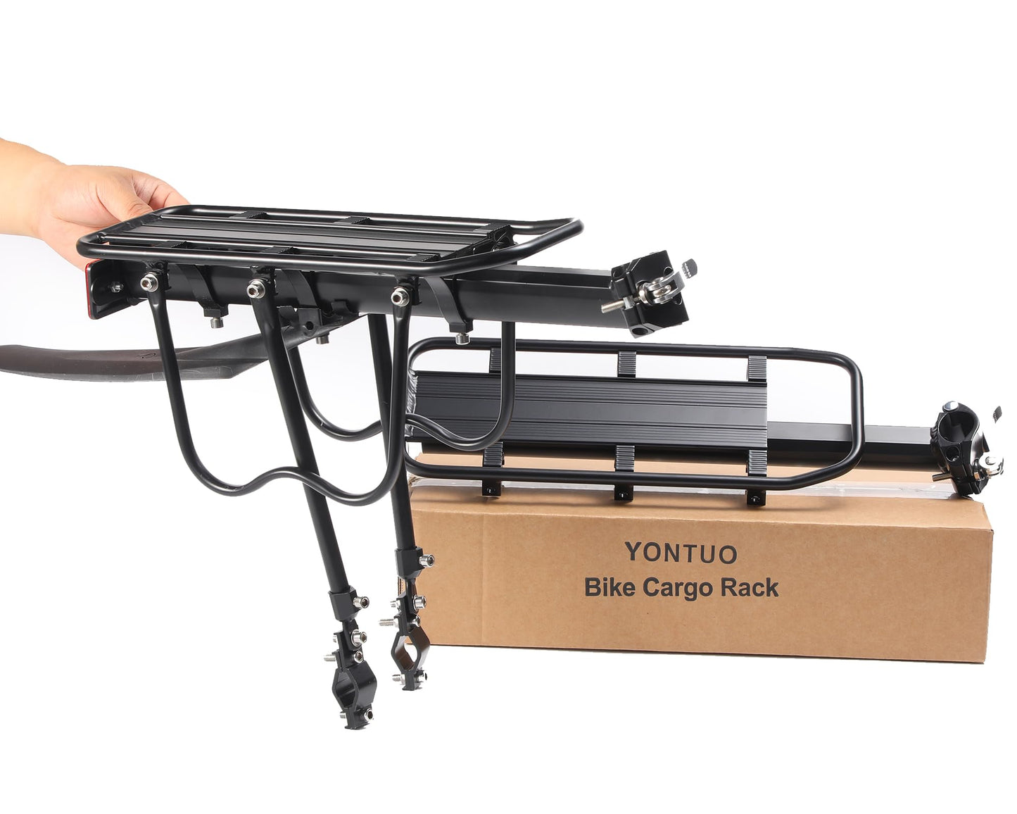 YONTUO Rear Bike Rack,115 LB Capacity Solid Bearings Bike Cargo Rack w/Fender & Large Size Reflective,Quick Release Mountain Road Bicycle Rear Racks,Universal Bike Luggage Touring Carrier Rack