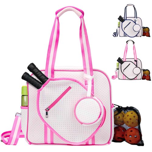 lapinchen Pickleball Bags for Women with Hook, Luxury Bags for Women Cute Pickleball Paddle Bag, Pickleball Backpack Man Gifts for Pickleball Lovers (Pink)