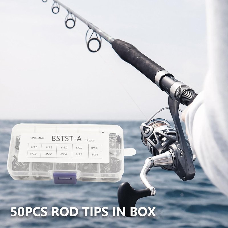 Fishing Rod Replacement Tips Repair Kit - Stainless Steel & Ceramic Ring Tips for Spinning & Baitcasting Rods