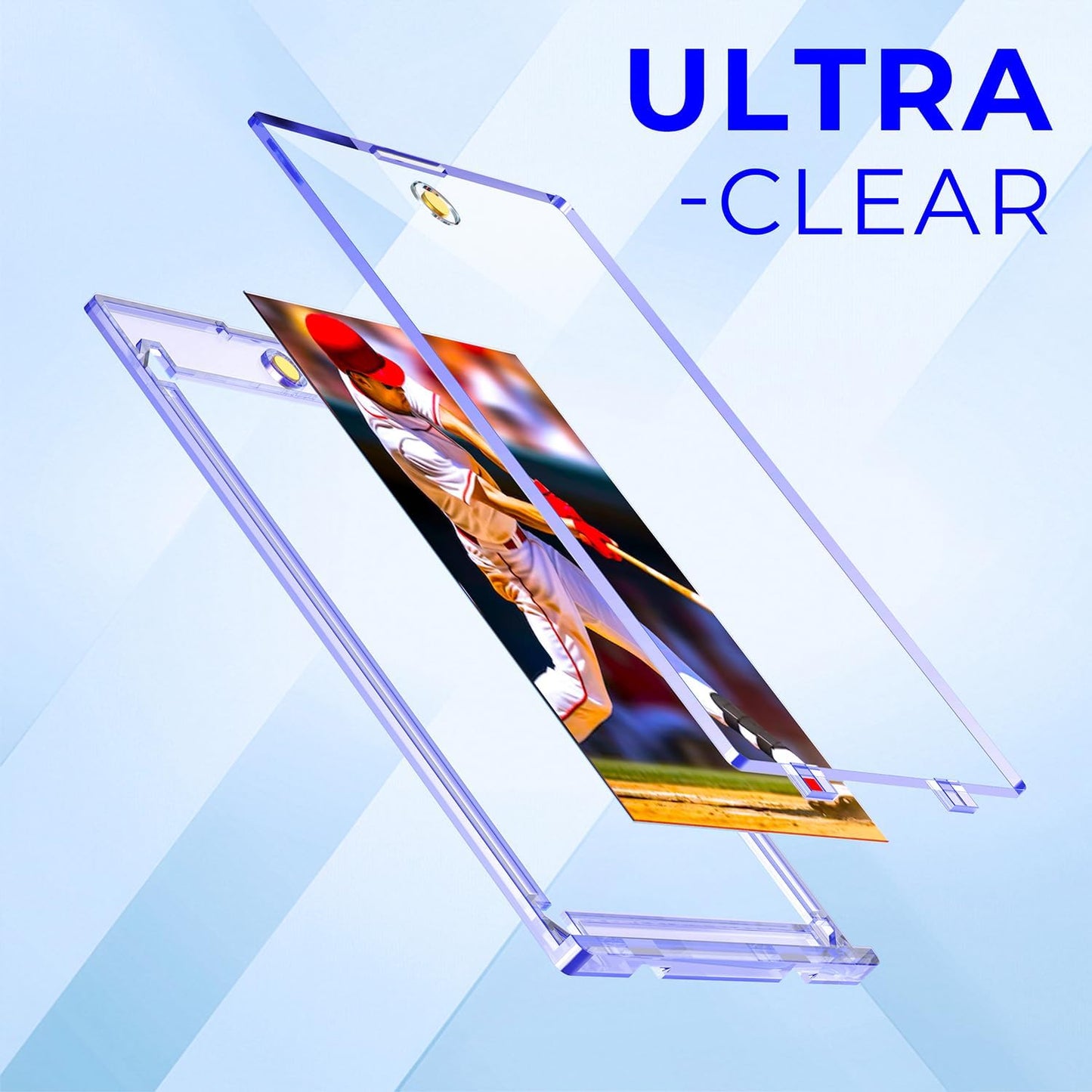 Magnetic Card Holder - 50ct Ultra-Slim One Touch Protectors for Trading & Sports Cards | Hard Plastic Case