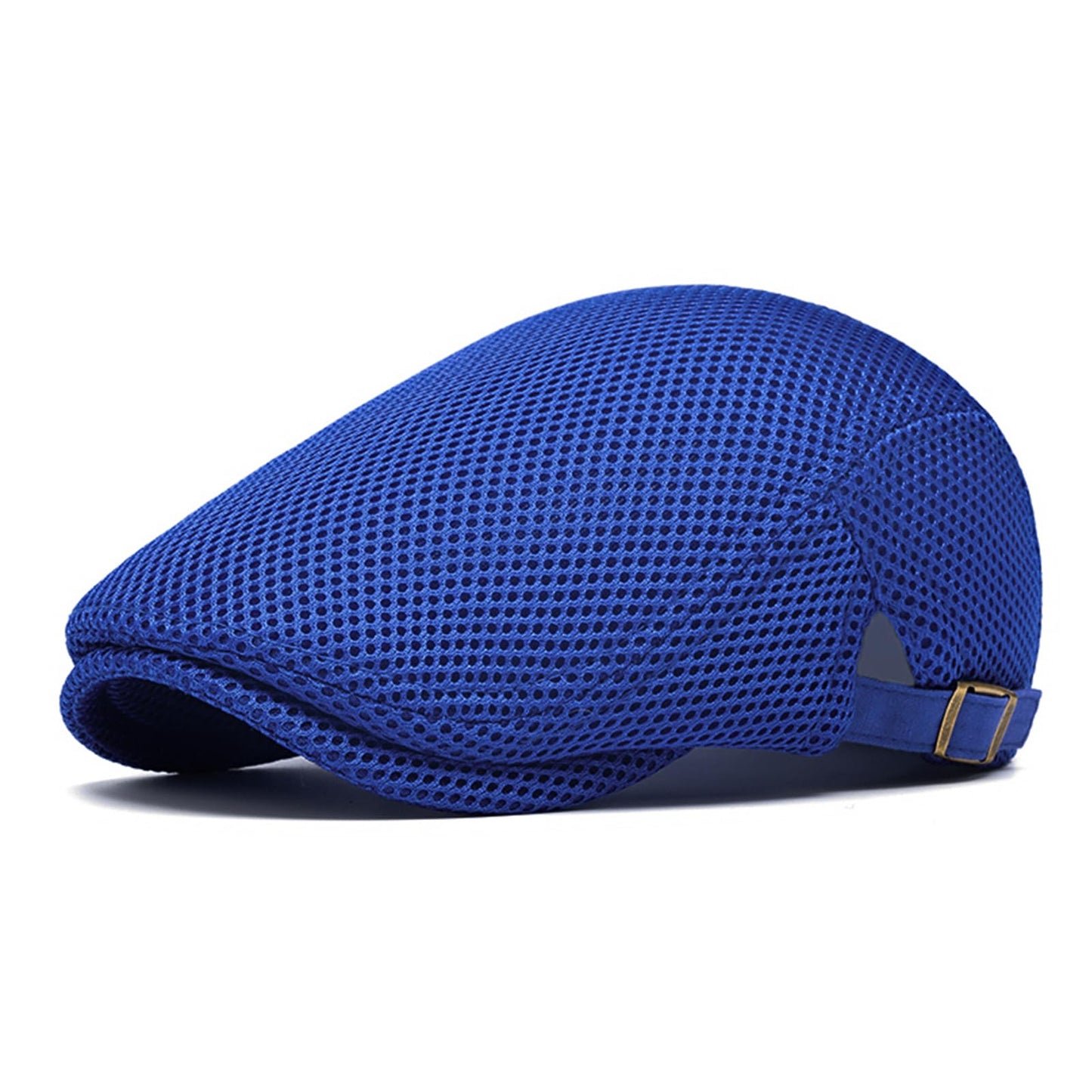 meioro Mens Breathable Mesh Summer Hat Adjustable Flat Cap Newsboy Beret Ivy Cap Irish Cabbie Fishing Hats（Royal Blue）