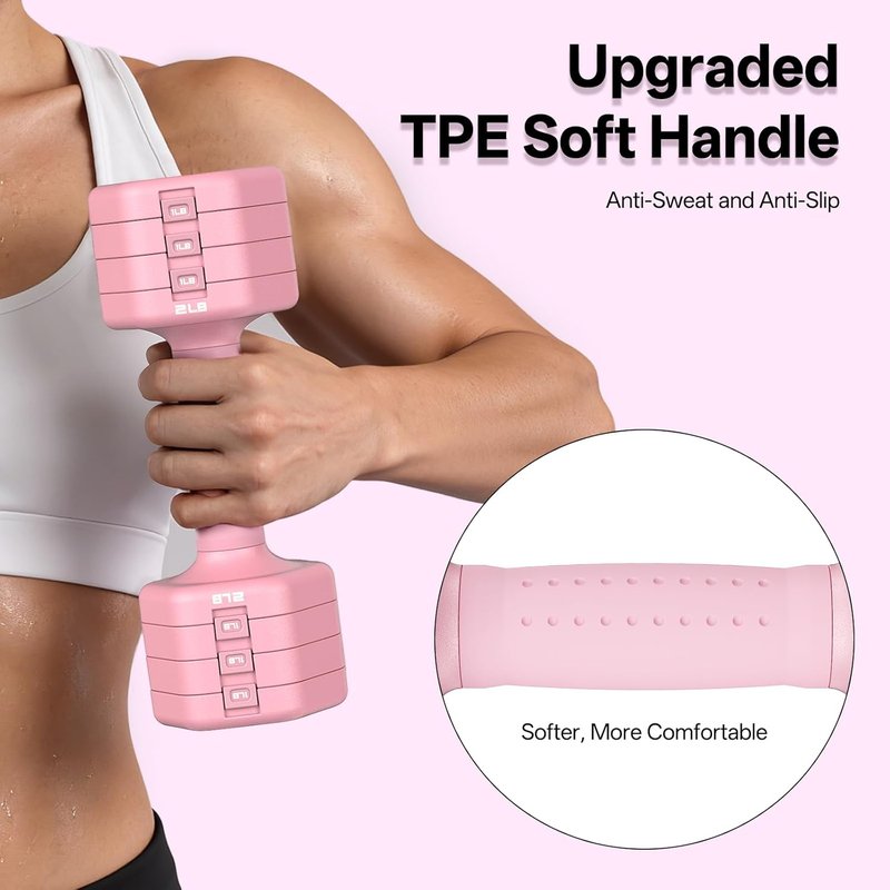 JOROTO Adjustable Dumbbell Set - 4-in-1 Hand Weights for Home Gym | 16LBS/22LBS with Soft Grip Handles