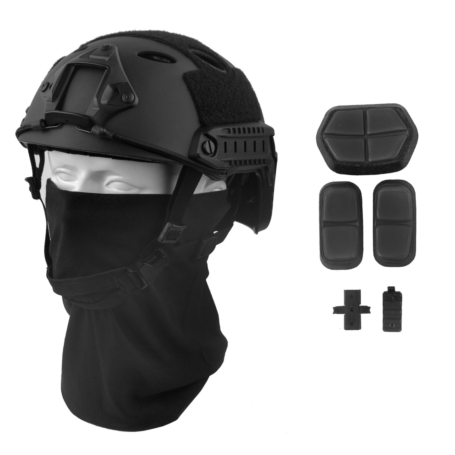 LOOGU Fast PJ Base Jump Tactical Helmet for Airsoft with 12-in-1 Headwear