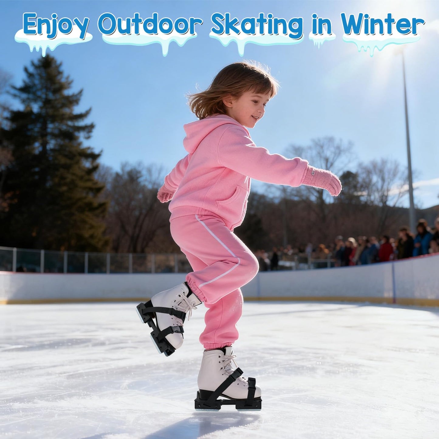 Qiuyanbo Toddler Ice Skates,Adjustable Kids Ice Skates with Durable Hook and Loop Fastener Straps for Toddlers, Junior Skater