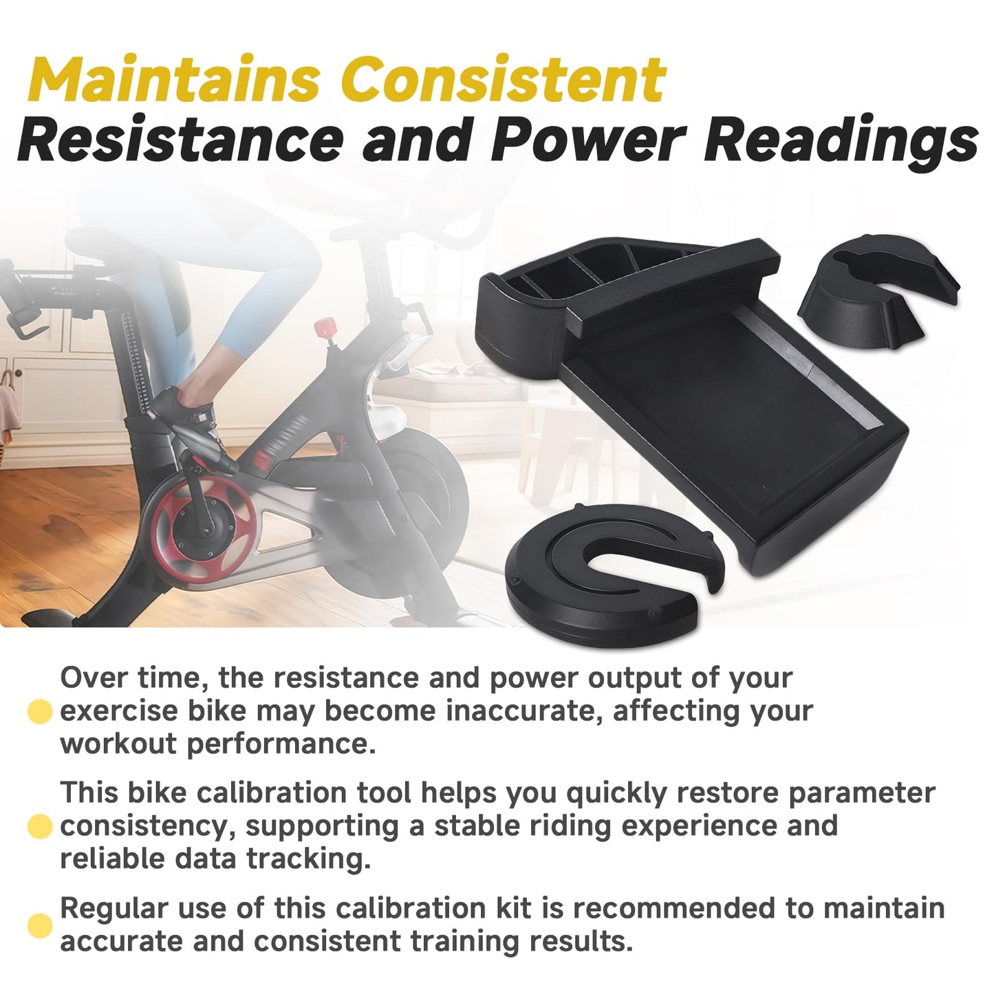 MUGLFPT Calibration Kit Compatible with Peloton Bike (Not for Bike+ Version) – Includes One Wedge-Shaped Calibration Block and Two C-Shaped Discs for Resistance and Power Adjustment