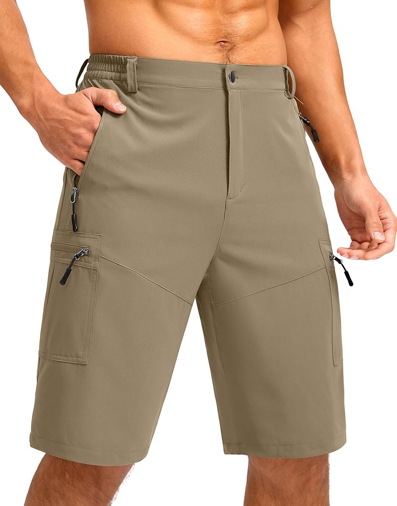 Men's Hiking Cargo Shorts - Lightweight Outdoor Shorts with 5 Zipper Pockets | 9"/7"/11" Sizes for Golf, Camping, Casual Wear