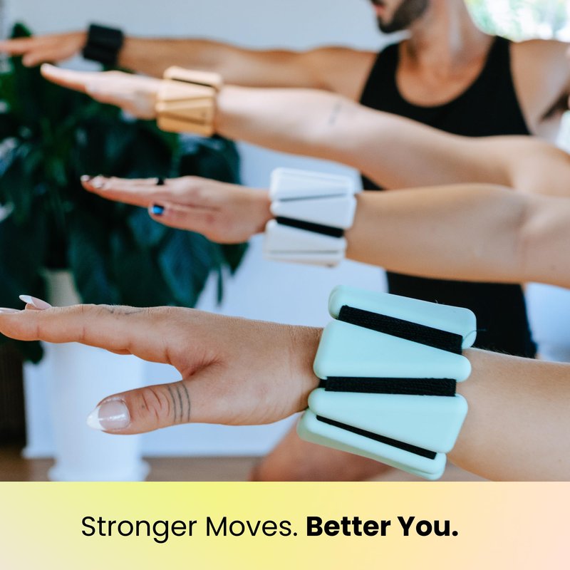 OmWeights - Wrist and Ankle Weights for Women and Men | Elevate Your Workouts With Weighed Bangles | Cardio, Yoga, and Pilates Ankle Weights For Women and Men | Adjustable Leg and Arm Weights 1lb Each (Meadow Mint)