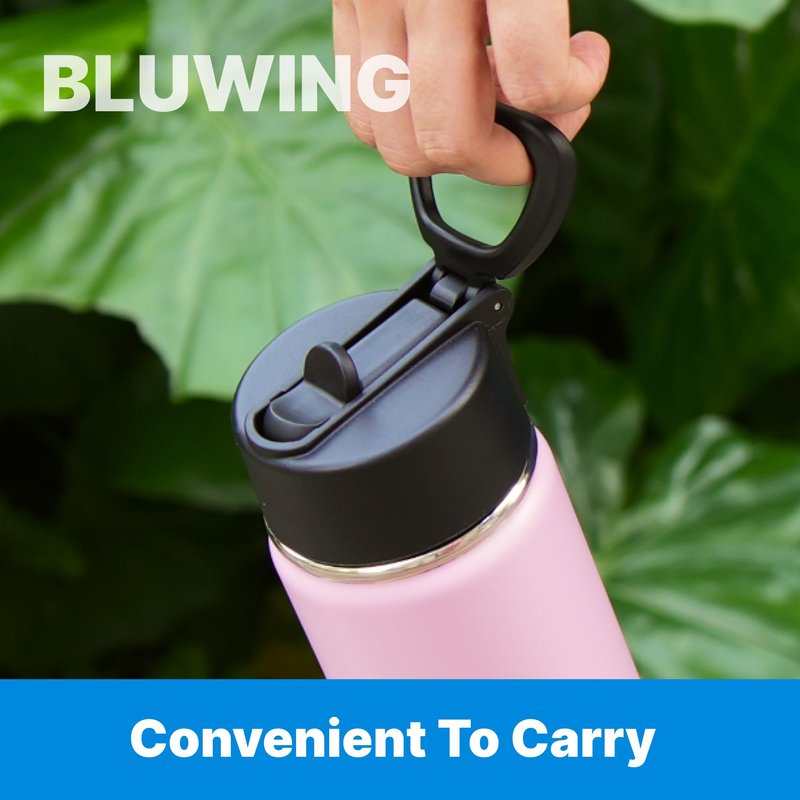 Bluwing 2 Pack Straw Lid for Hydro Flask Wide Mouth 12-64oz, Replacement Lid With Straw for Hydroflask, Iron Flask, Thermoflask, koodee Wide Mouth Bottles