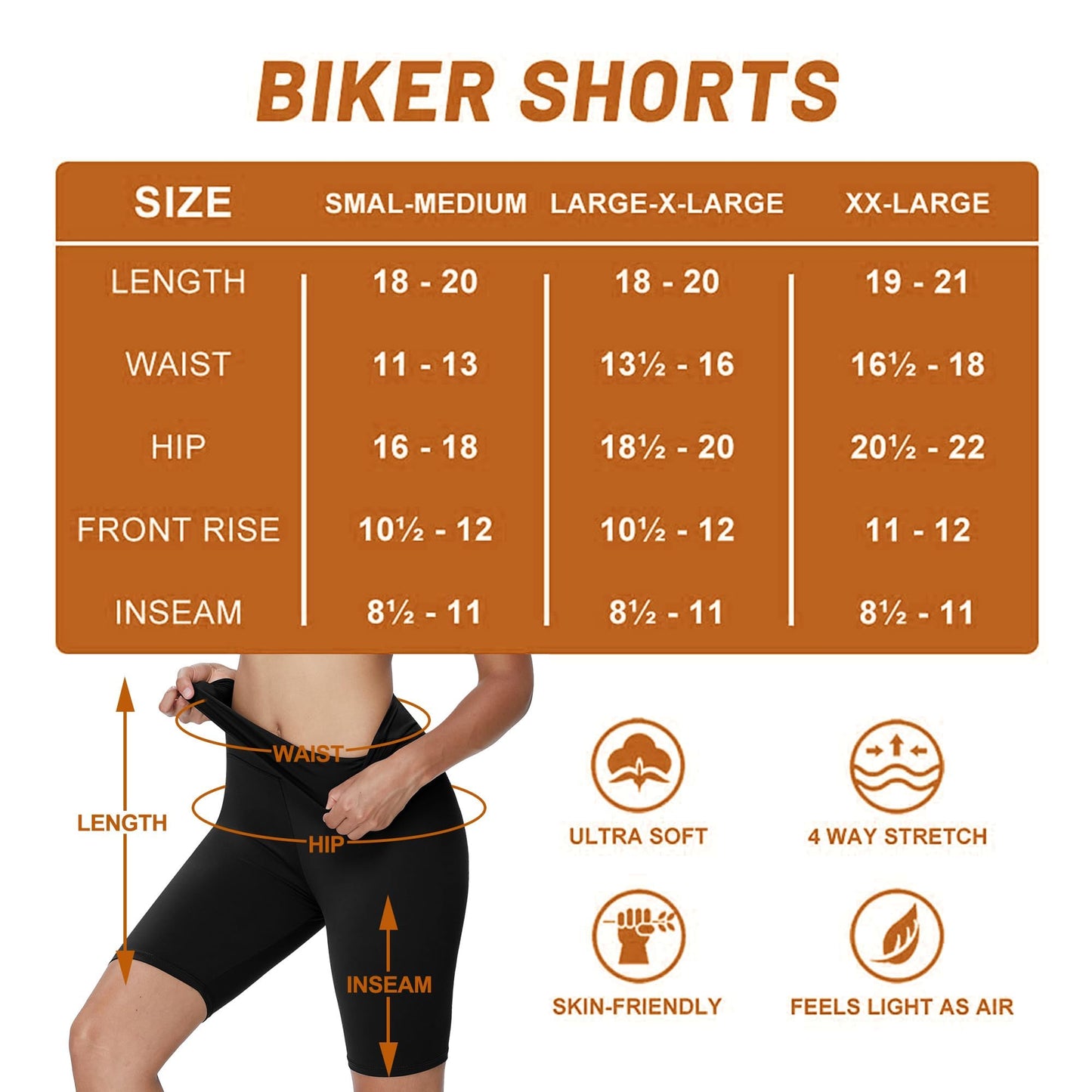 YOLIX 3 Pack Biker Shorts for Women – 8" High Waisted Soft Yoga Workout Athletic Sports Shorts