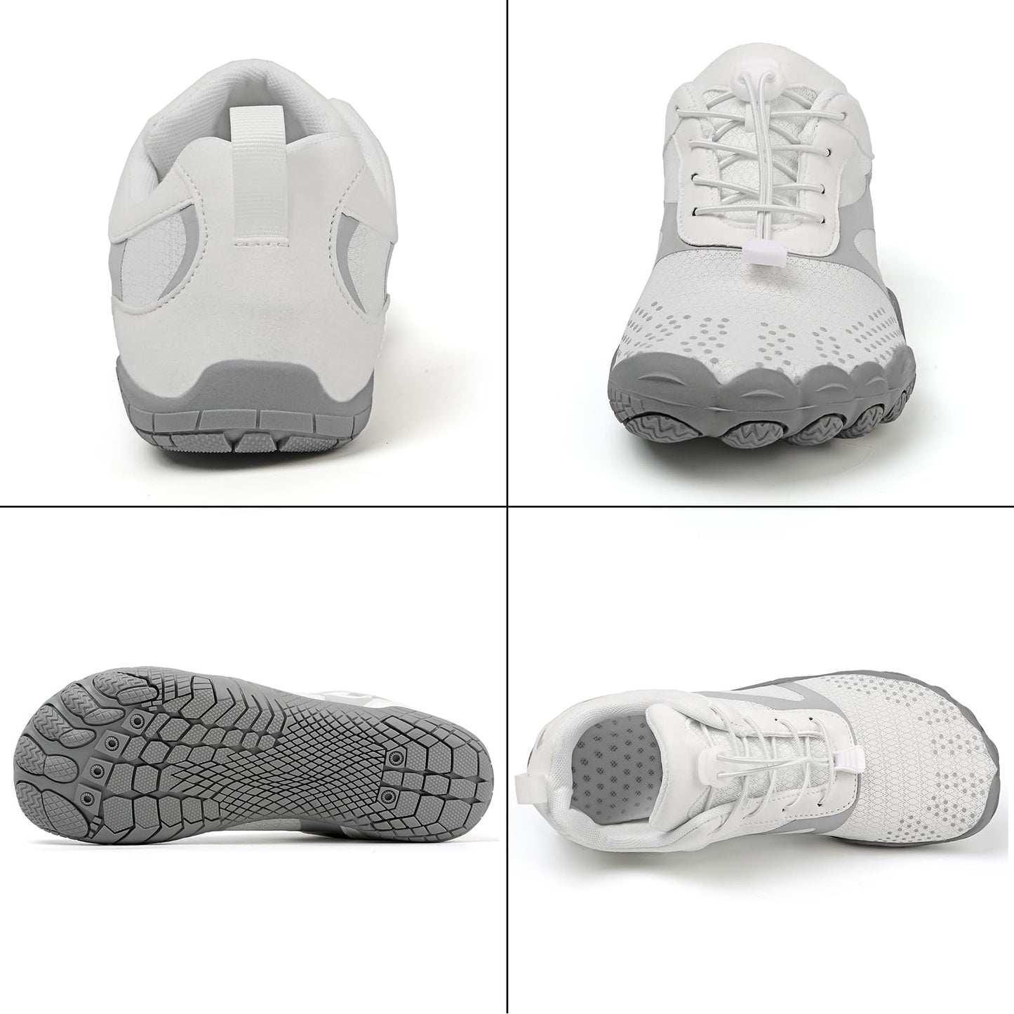 todaysunny Barefoot Shoes Mens Womens Minimalist Cross Training Shoes with Wide Toe Box Athletic Zero Drop Trail Walking Hiking Running Sneakers White