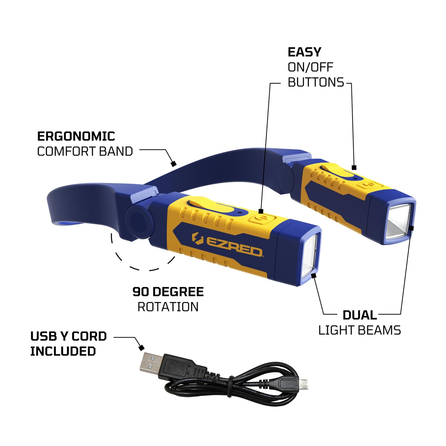 EZRED Anywear Rechargeable Neck Light for Hands-Free Lighting - NP25, Perfect Light for Mechanics, Camping, Hunting, DIY Projects, Reading