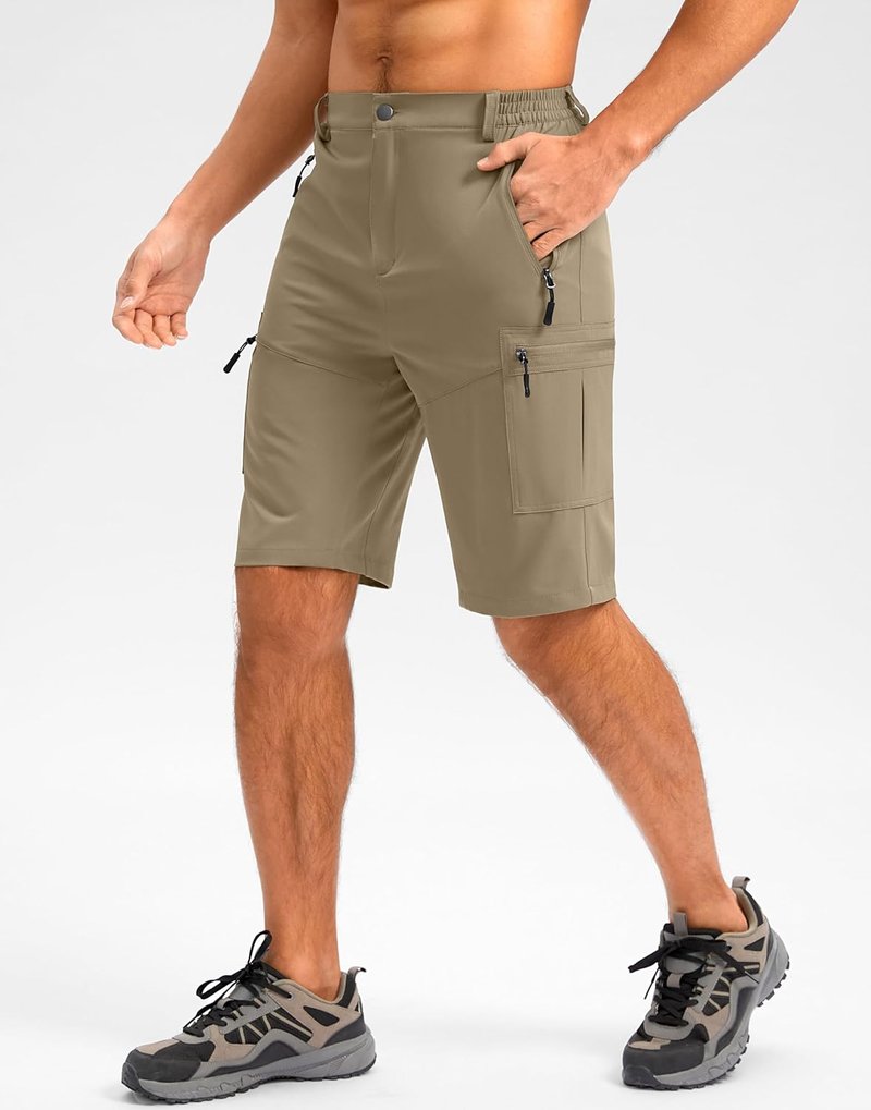 Men's Hiking Cargo Shorts - Lightweight Outdoor Shorts with 5 Zipper Pockets | 9"/7"/11" Sizes for Golf, Camping, Casual Wear