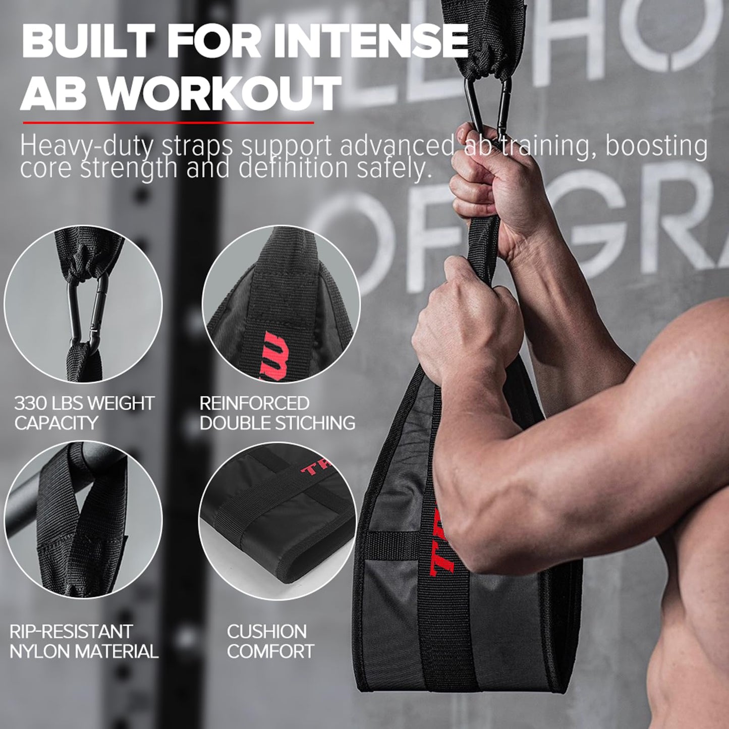 Ab Slings Straps for Pull Up Bar, Portable Arm Support, Hanging