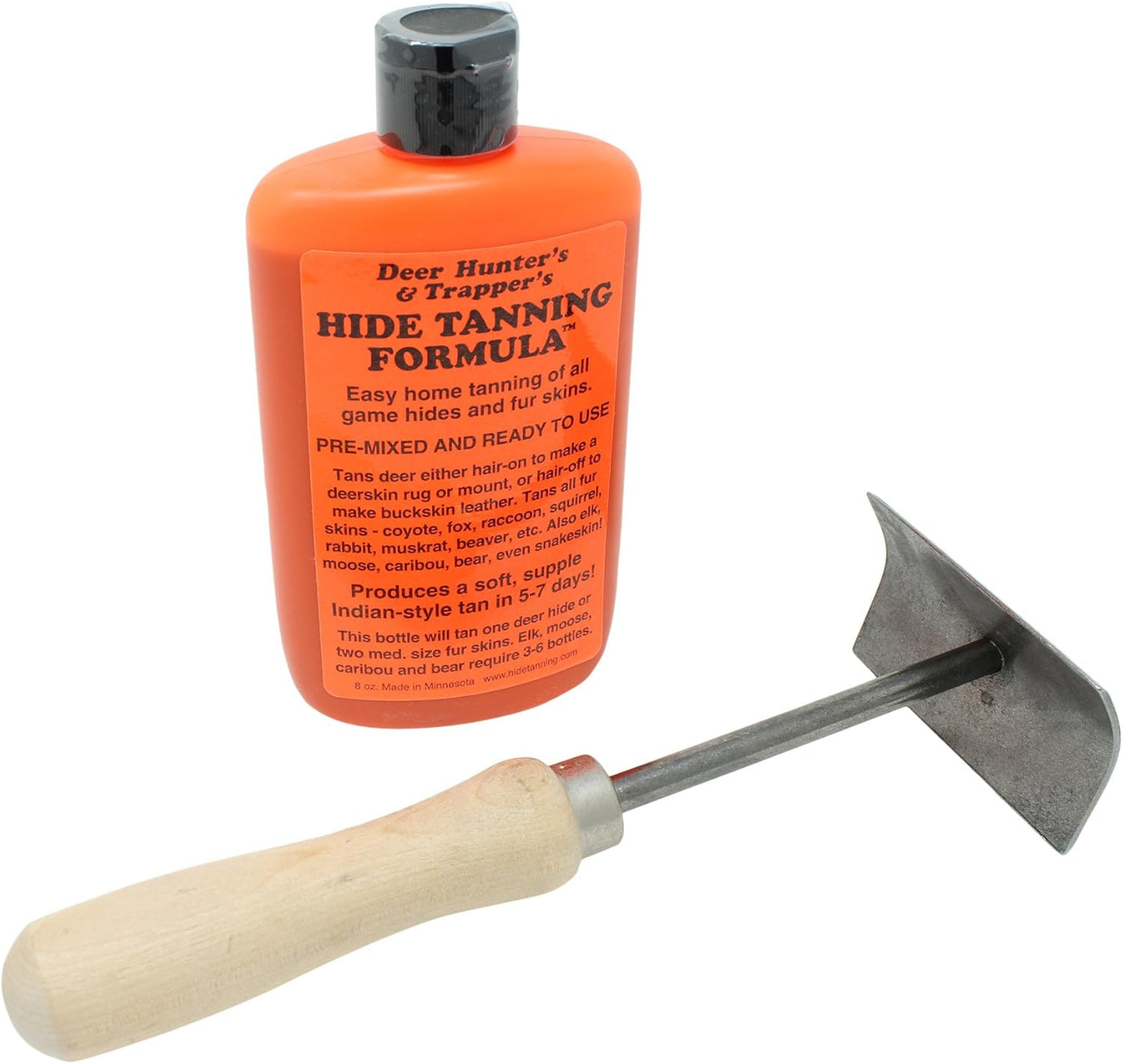 Deer Hunter's & Trapper's Hide Tanning Formula | Fleshing Tool Set (1)