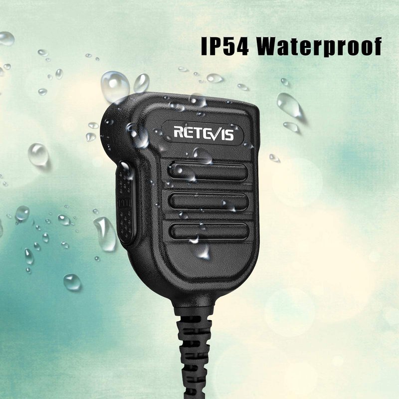 Retevis Heavy Radio Microphone,IP54 Waterproof Shoulder Mic,Police Walkie Talkie Mic,for RT22 H777 RT21 RT68 RT86 RT85,Compatible with BAOFENG UV-5R BF-F8HP UV-5G Plus 5RM BF-888S Kenwood BTECH(1Pack)