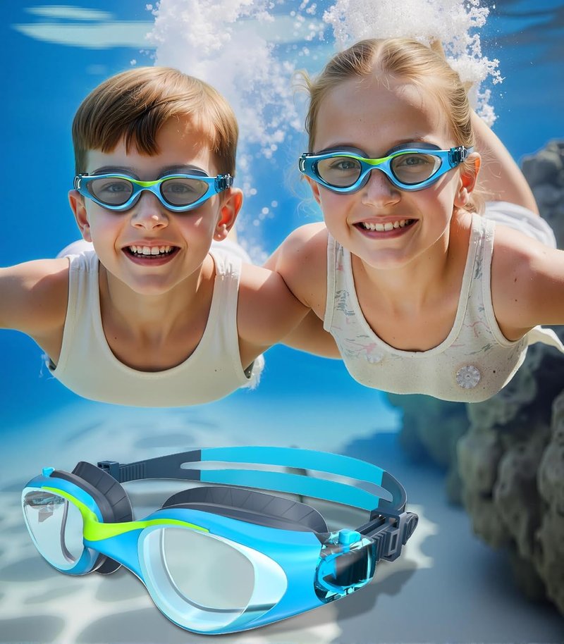 Kids Swim Goggles - Anti-Fog UV Protection & Leakproof Design | Adjustable Strap for Ages 6-14