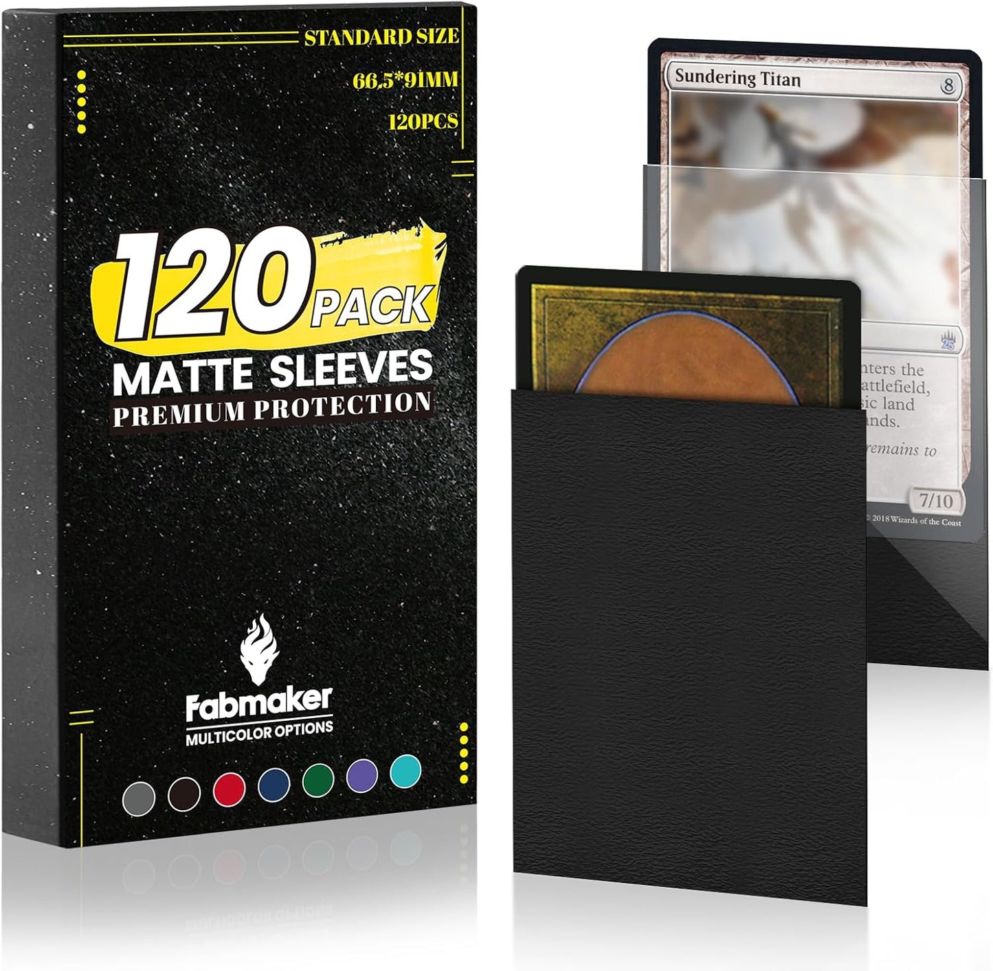 Card Sleeves for Trading Cards - Matte Deck Protectors for Baseball & Sports Cards | 66x91mm, Black - Perfect Fit for Shuffling