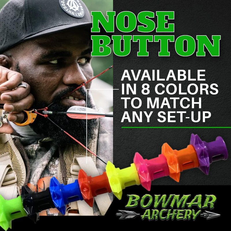 Bowmar Archery Nose Button - Lightweight Design for Consistent Anchor Point | Two Sizes Available