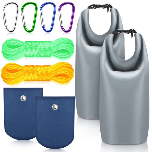 2 Sets Bear Food Bag Hanging System Ultralight Food Bag Hanging System Include 10 L Waterproof Bear Bag for Food Backing, Pulley System, Nylon Ropes and Clips for Camping Backpacking (Bright Color)