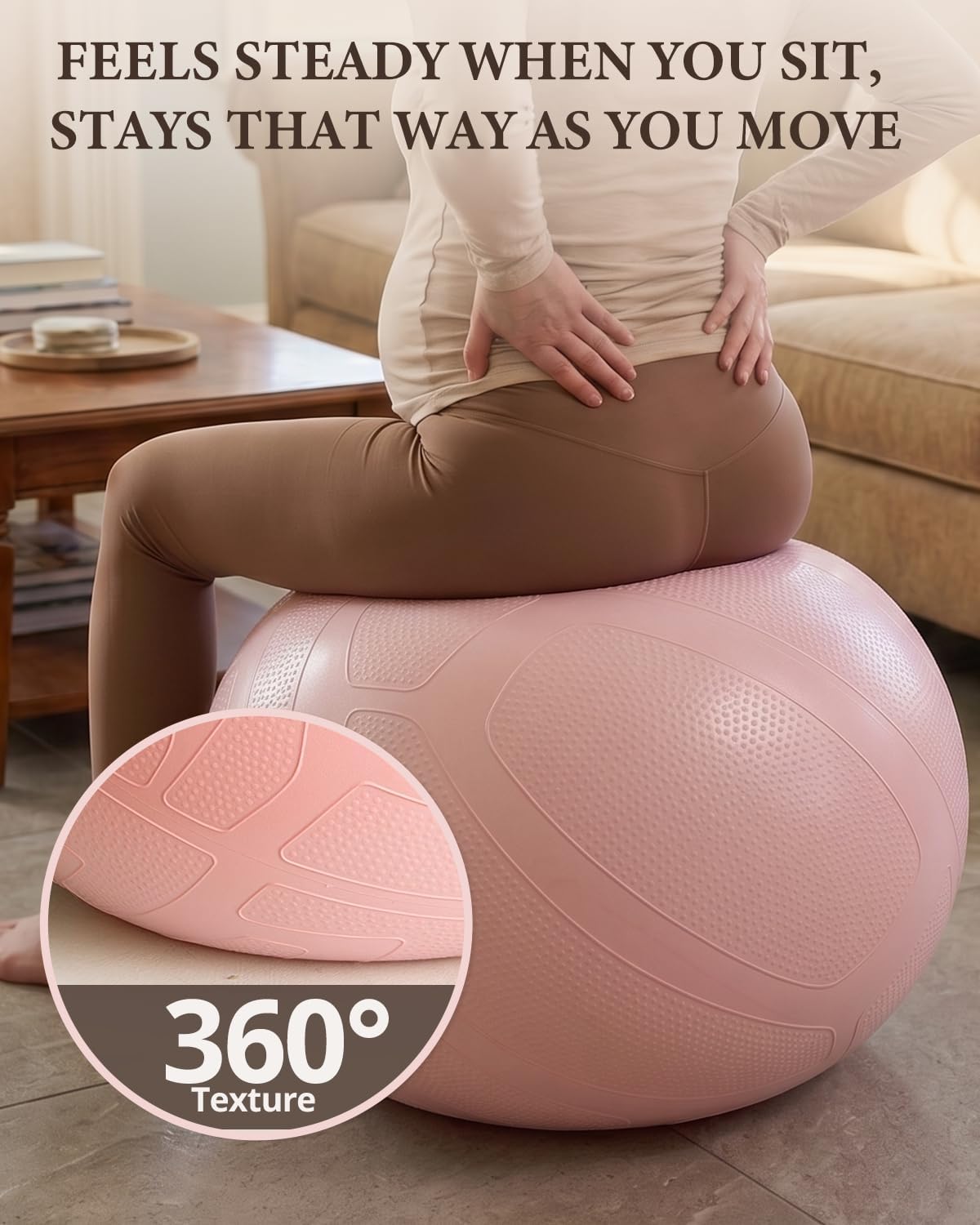 Trideer Pregnancy Birthing Ball - Extra Thick 1.7mm Yoga Ball for Maternity & Labor | 1000LB Anti-Burst Non-Slip Stability
