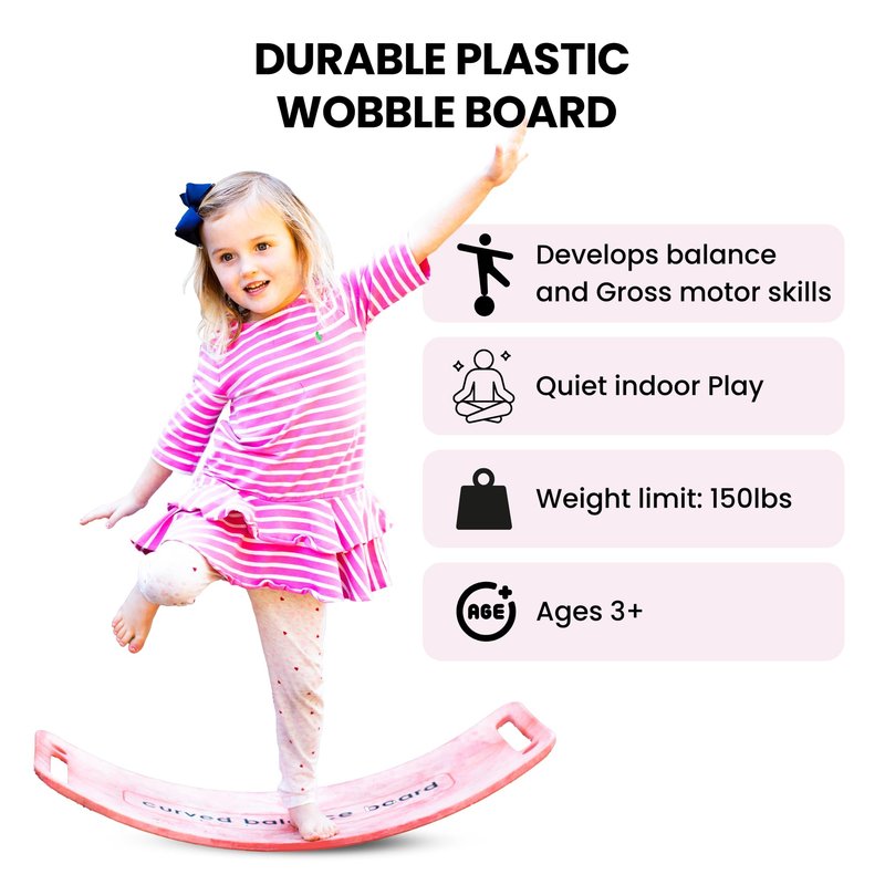 Platports Sensory Balance Board for Kids – ADHD Focus, Calm & Motor Skill Development | Indoor Montessori Play | Durable Non-Wood Wobble Board