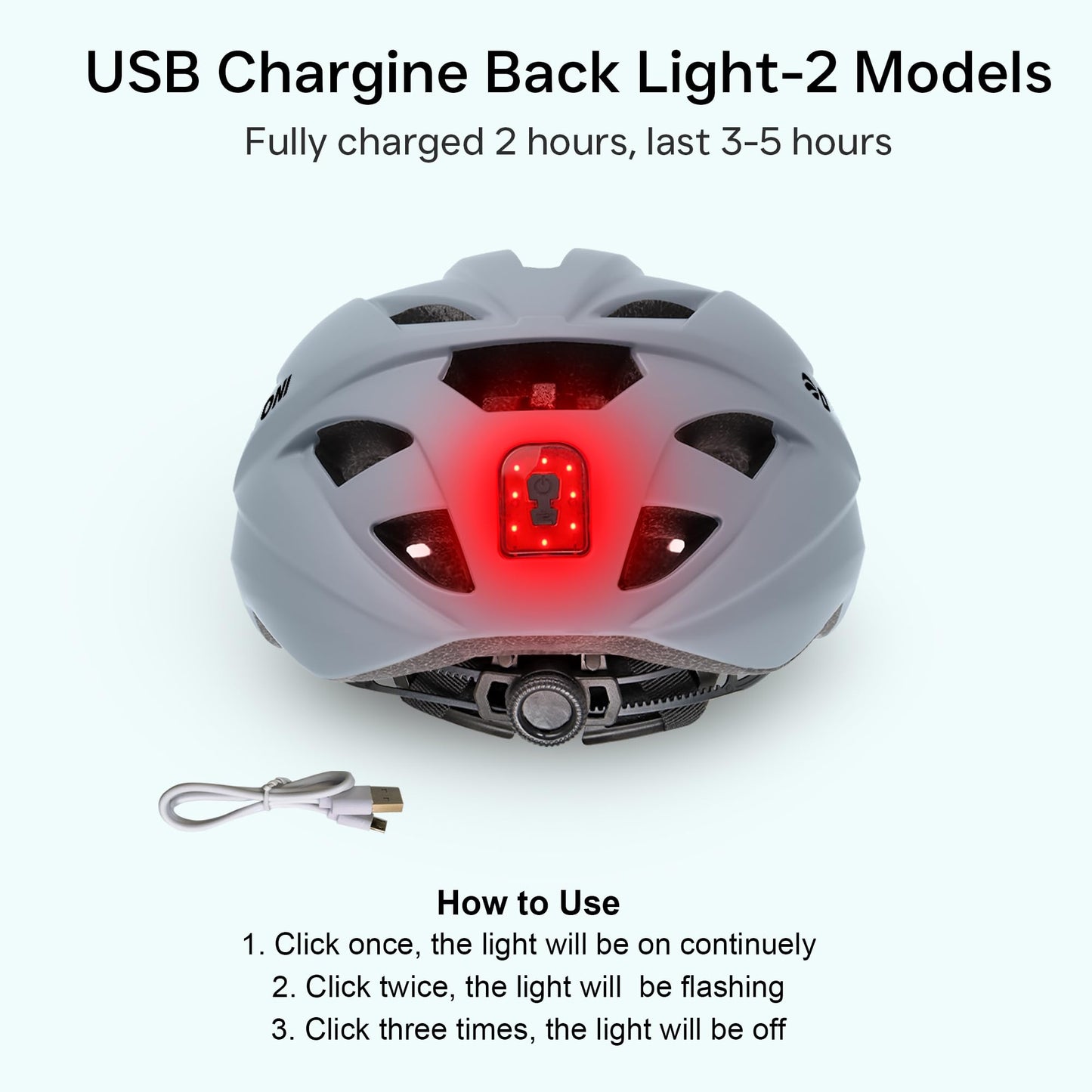 Bike Helmet Adult Urban:Bicycle Helmet for Men Women with USB Charge Detachable Taillight Helmets for Commuter Cycling Scooters
