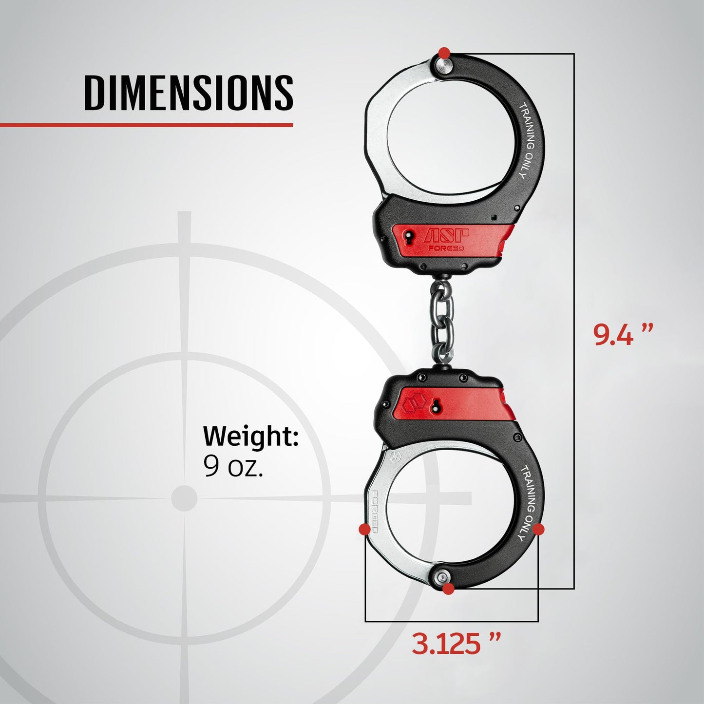 ASP Ultra Plus Double-Locking Chain Training Handcuffs, Forged Aluminum Handcuffs, Professional Grade Cuffs
