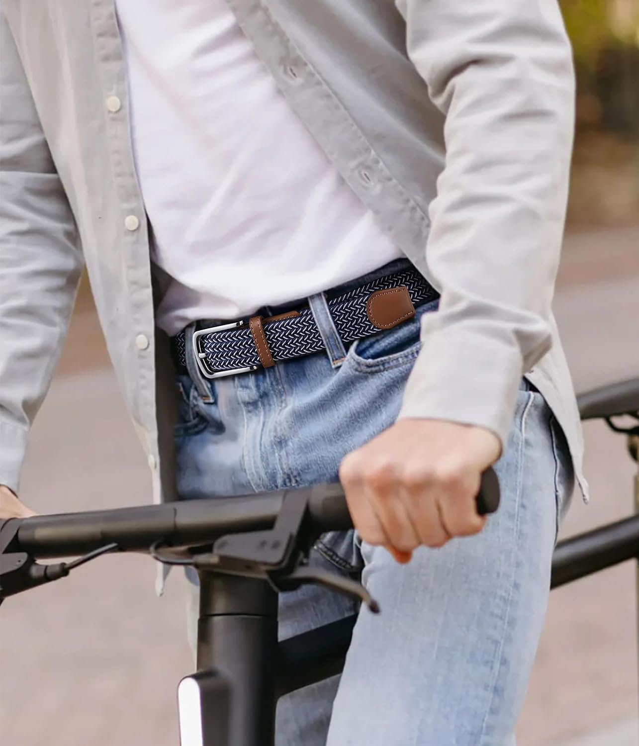 Braided Stretch Golf Belt for Men - CHAOREN 1 3/8" Adjustable | Perfect for Casual Shorts & Jeans