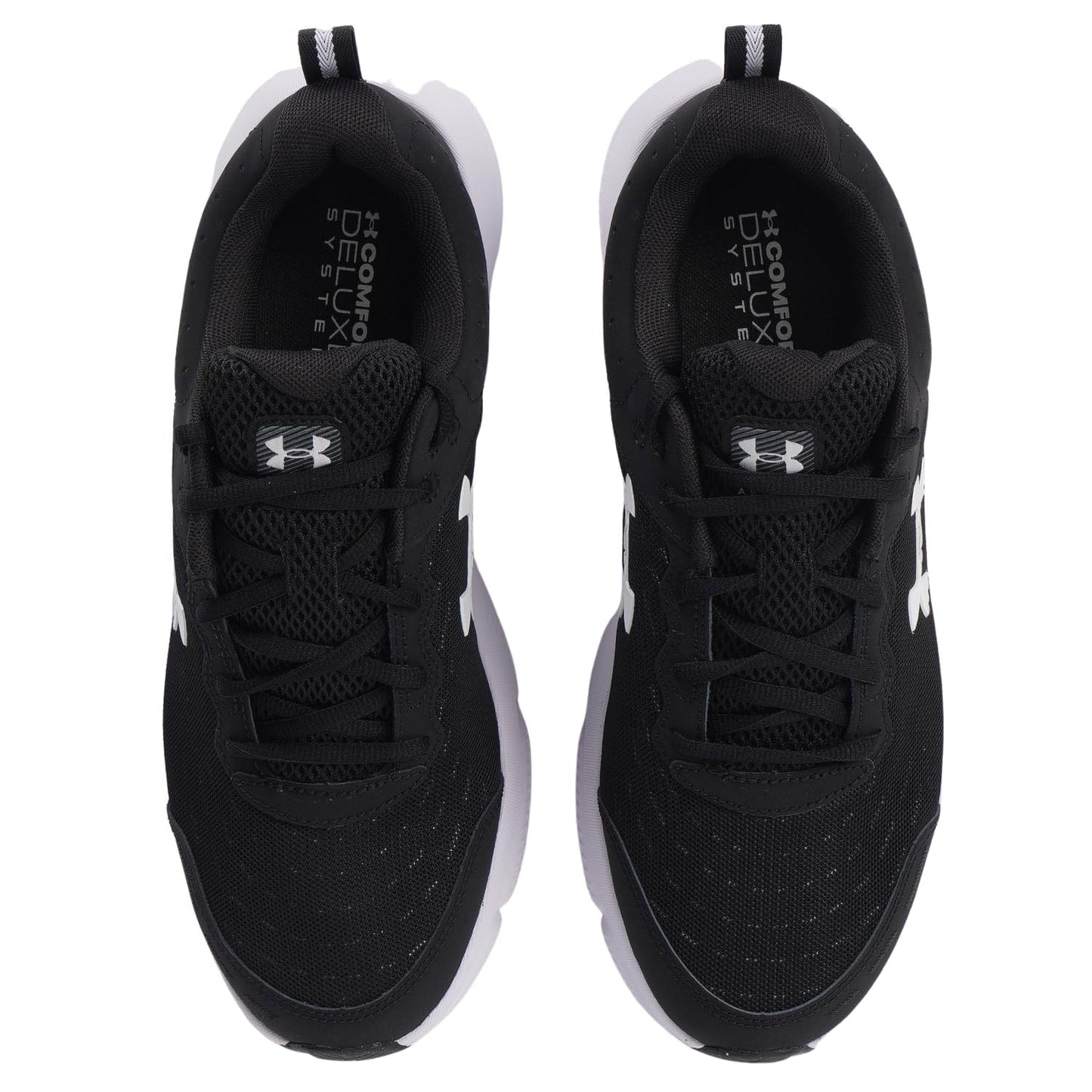 Under Armour Men's Charged Assert 10 Running Shoe, (001) Black/Black/White, 14 XX-Wide