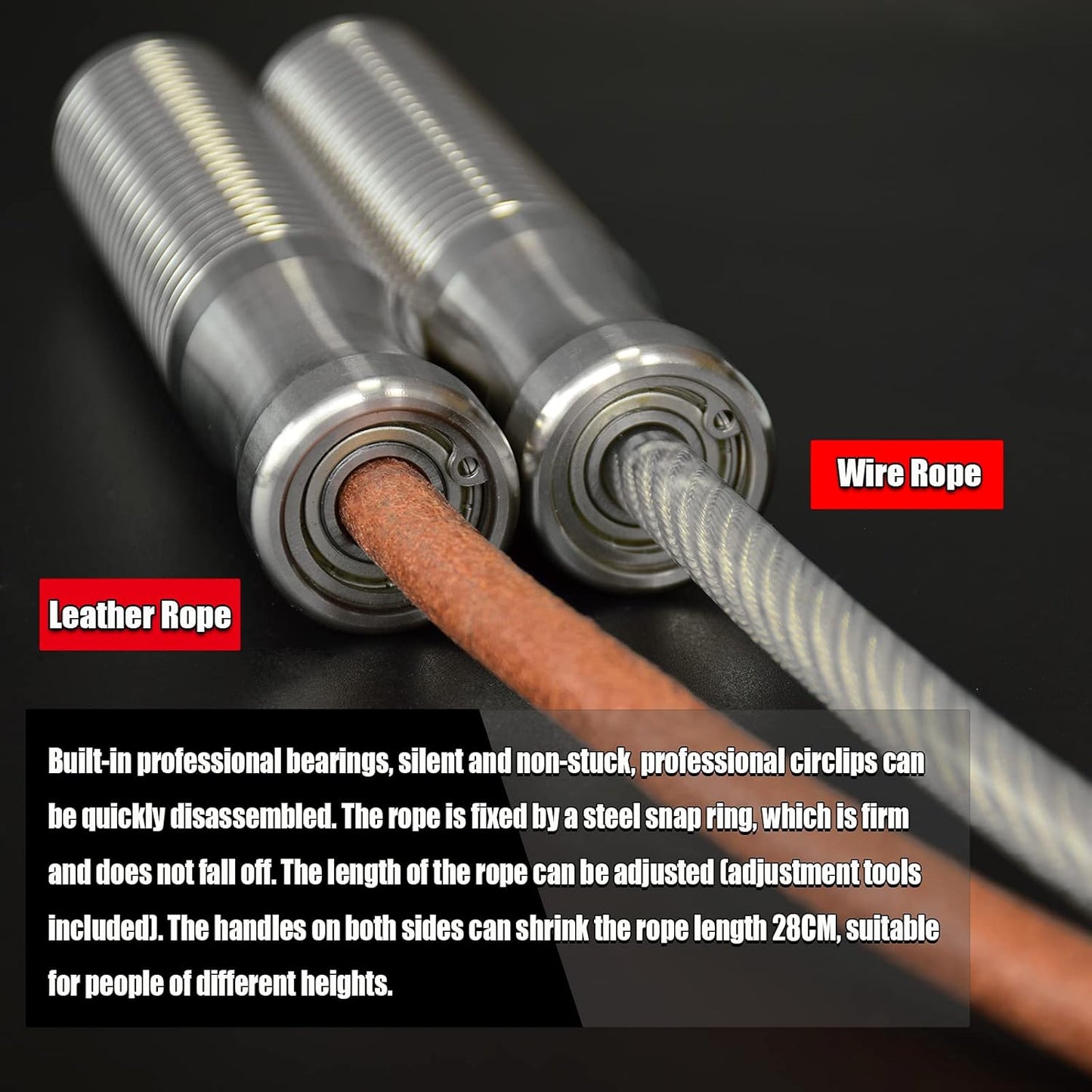Weighted Jump Rope - Heavy Jumping Rope for Fitness & Endurance Training | Adjustable, Stainless Steel Handles