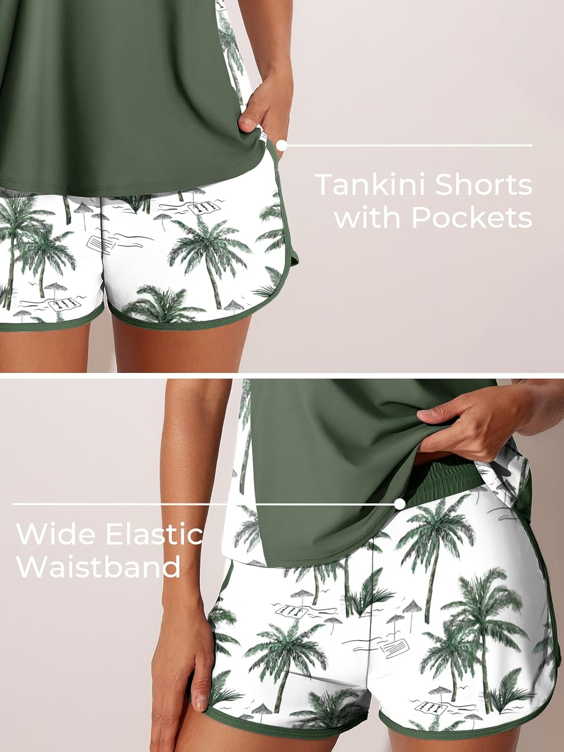 Tankini Swimsuits for Women - Tummy Control Two-Piece with Sporty Pockets | Summer Mae