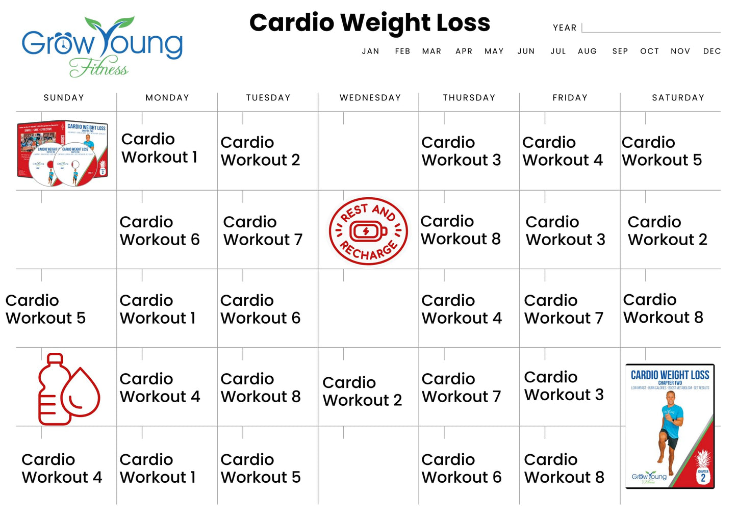 Grow Young Fitness Cardio Weight Loss Exercises for Seniors - Low-Impact Senior Exercise DVD for Burning Calories - Ch. 2 Workouts for Seniors