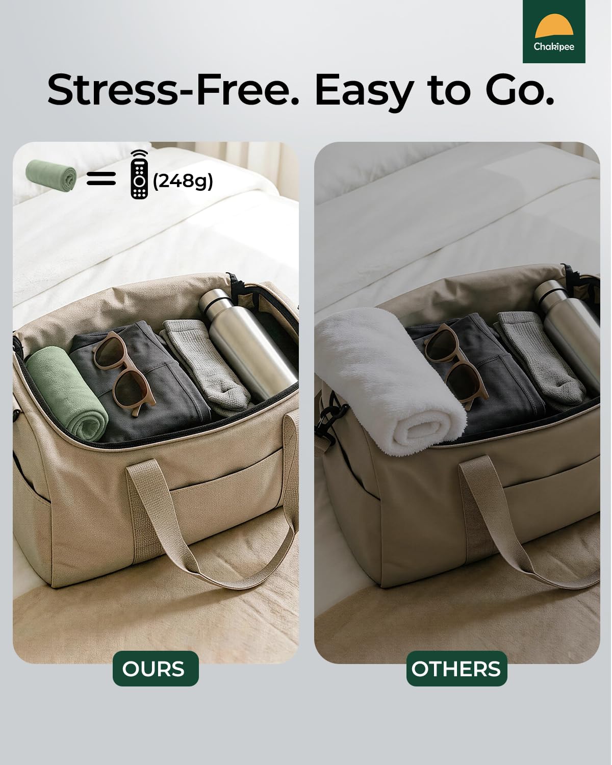 Chakipee Quick Dry Microfiber Towel Travel, Beach & Camping Towels. Fast Drying, Super Absorbent & Ultra Compact for Travel, Bath, Gym, Swimming, 1 Pack, 60''x30'' Army Green