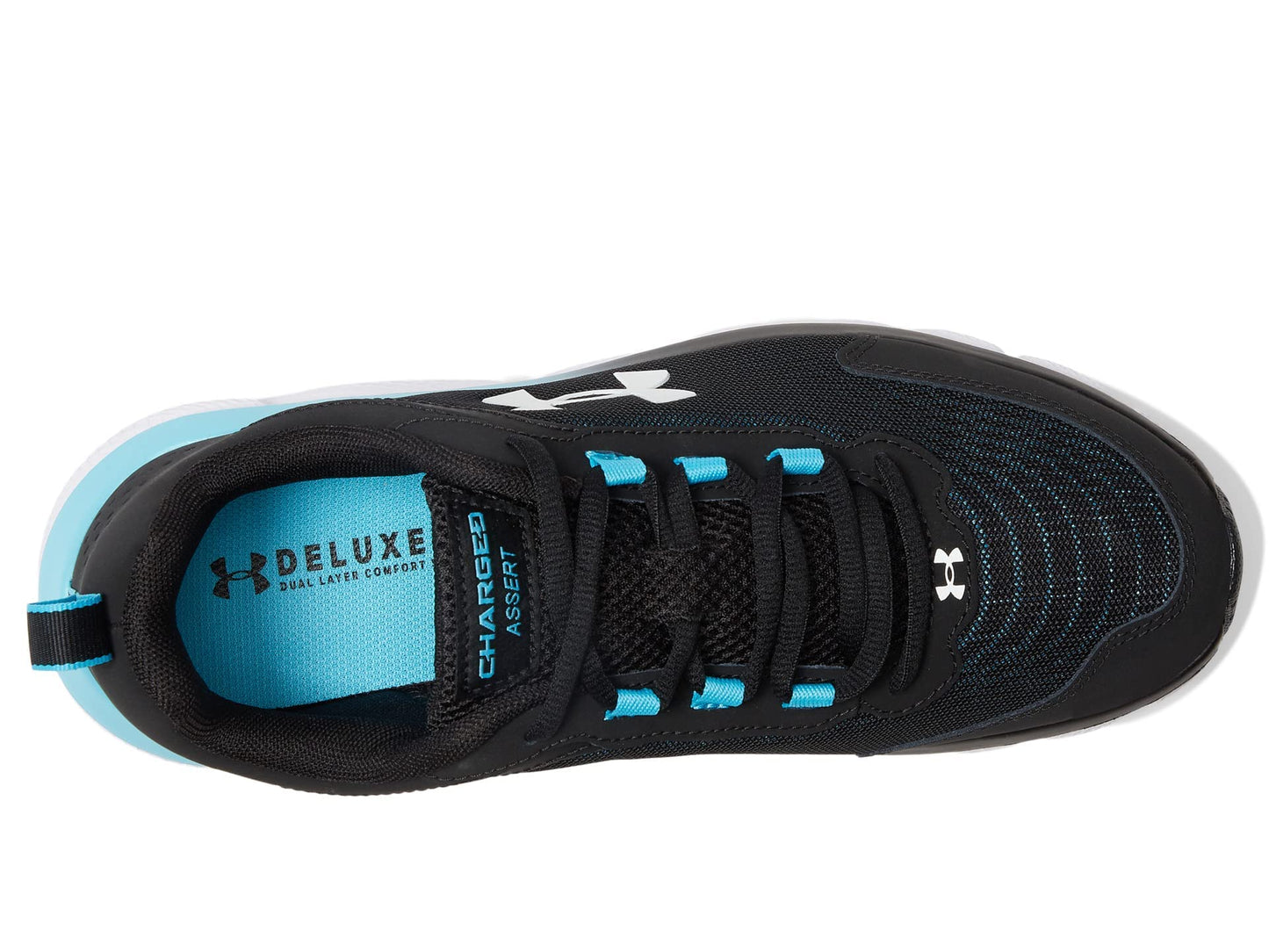 Under Armour Men's Charged Assert 9, (009) Black/Blue Surf/White, 8.5, US