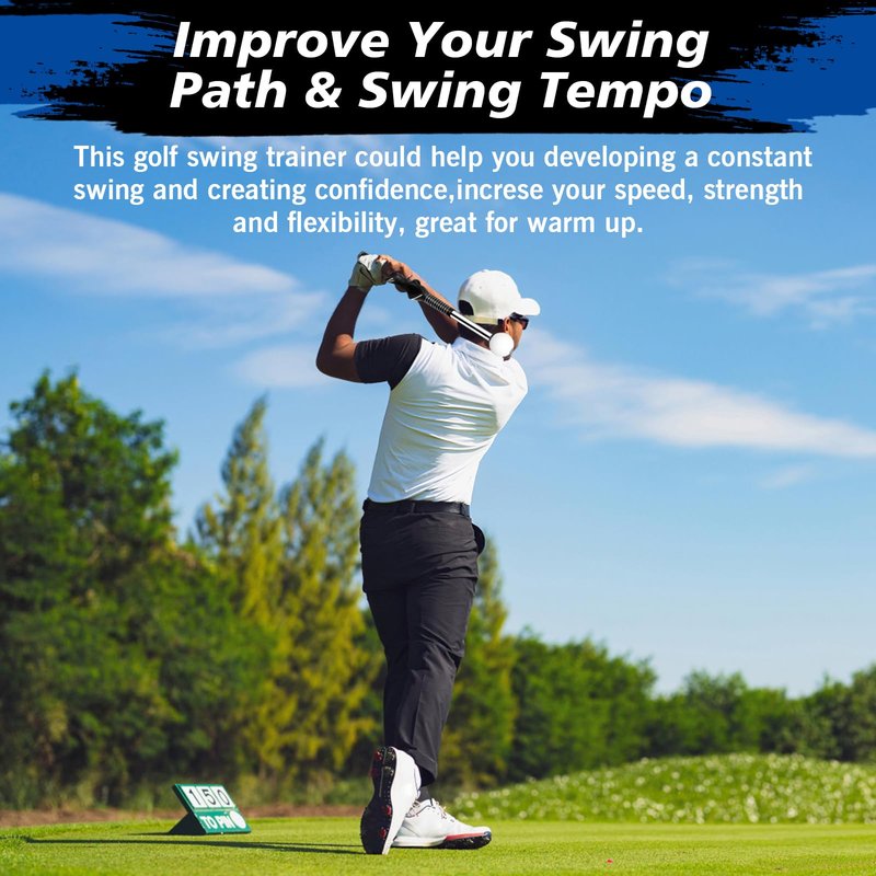KALAUTO Telescopic Club, Retractable Golf Swing Training Aid with Golf Grip Trainer,Impact Swing Practice & Golf Swing Trainer for Warm-up/Indoor Practice/Strength&Tempo Training (Right-Handed Black)
