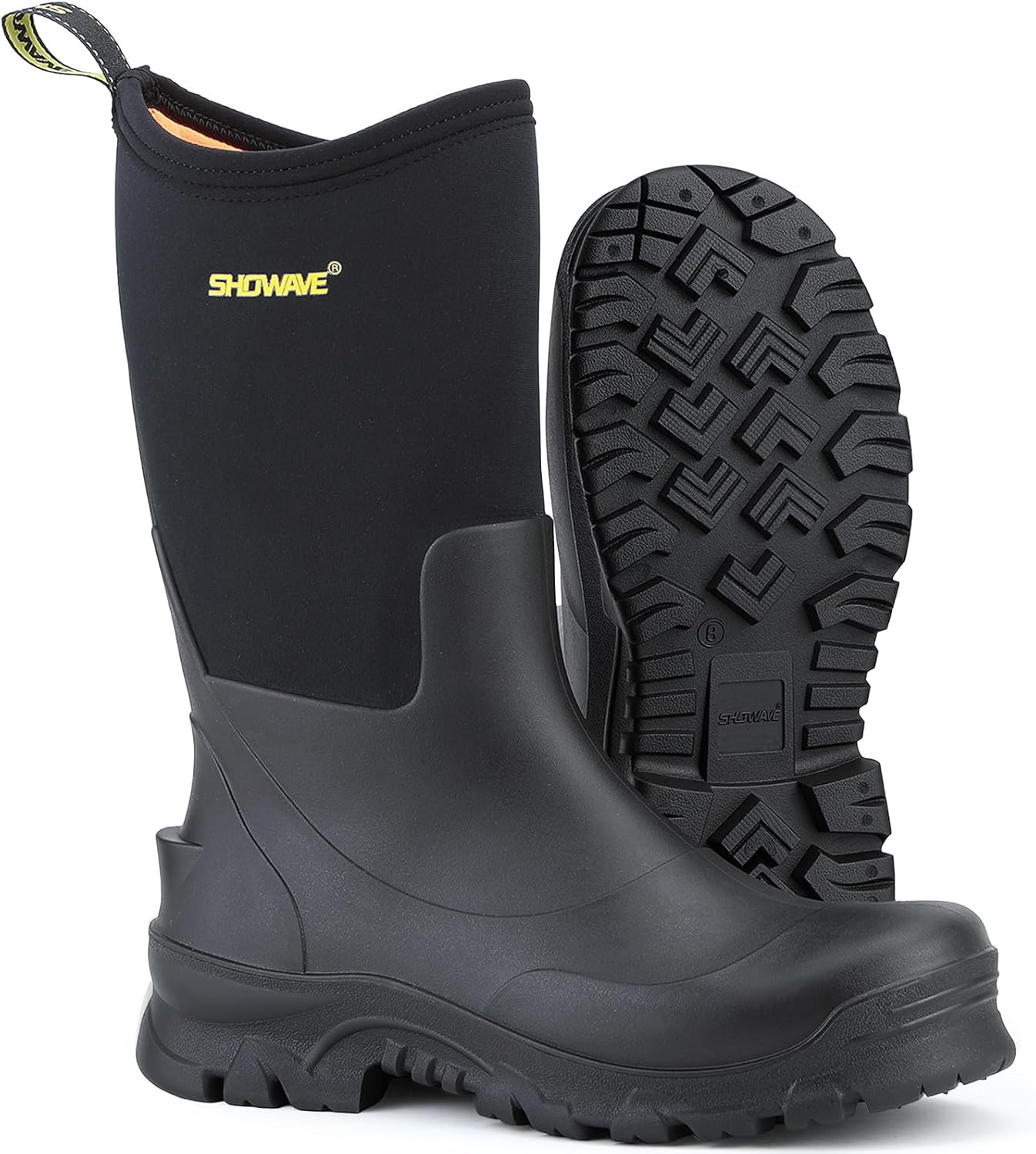 Men's Waterproof Mid-Calf Rain Boots - Insulated Rubber for Gardening & Outdoor Use
