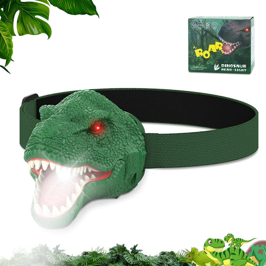 Nitigo Dinosaur Headlamp for Kids Flashlight Led Headlights Roar & Silent Mode, T-Rex Dinosaur Toys, Camping Gear, Gifts for Boys Girls Adults