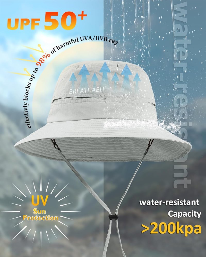 Women's Packable UPF 50+ Waterproof Sun Hat - Foldable Bucket Hat for Hiking, Fishing & Beach
